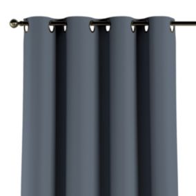 Zasłona na kółkach Dekoria 130x260 cm Blackout - zaciemniające grafitowy szary 1 szt.