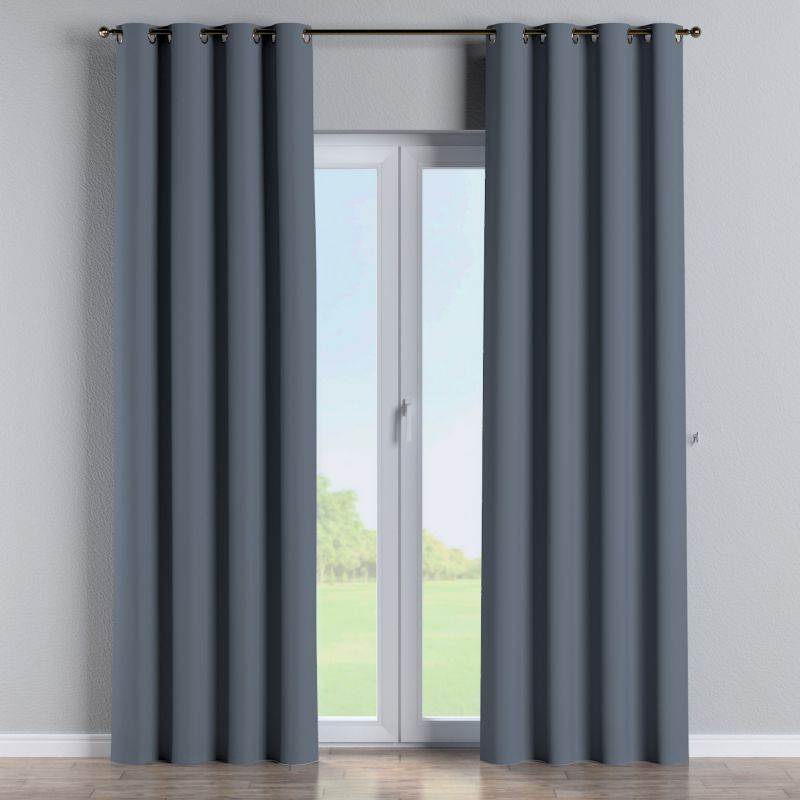 Zasłona na kółkach Dekoria 130x260 cm Blackout - zaciemniające grafitowy szary 1 szt.