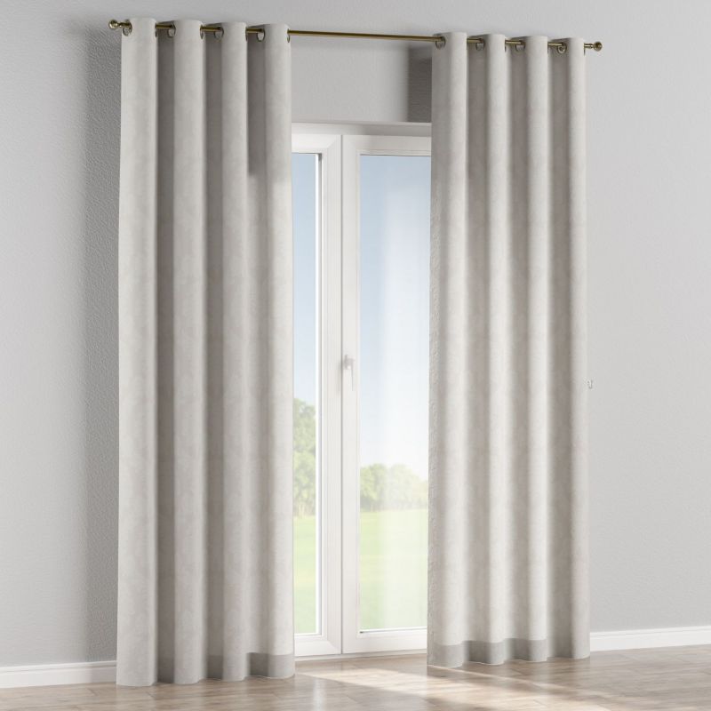 Zasłona na kółkach Dekoria 130x260 cm Damasco liście akantu na jasno-popielatym tle 1 szt.
