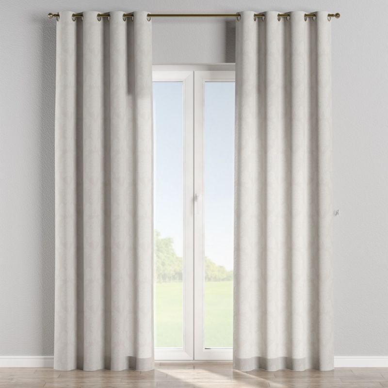 Zasłona na kółkach Dekoria 130x260 cm Damasco liście akantu na jasno-popielatym tle 1 szt.