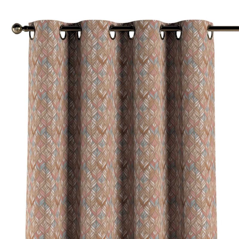 Zasłona na kółkach Dekoria 130x260 cm Gardenia wielokolorowy wzór na brązowym tle 1 szt.