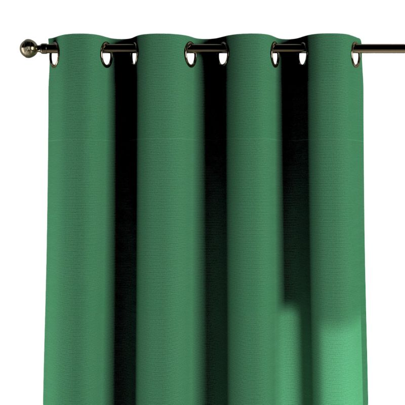 Zasłona na kółkach Dekoria 130x260 cm Loneta butelkowa zieleń 1 szt.