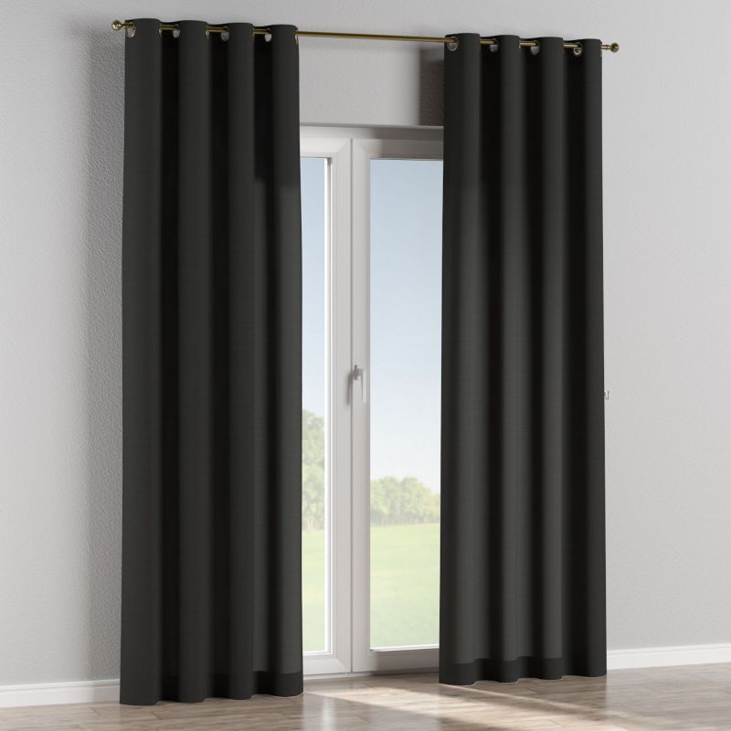 Zasłona na kółkach Dekoria 130x260 cm Loneta czarny 1 szt.