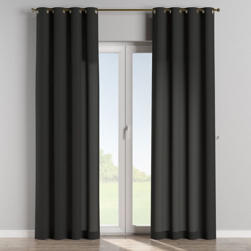 Zasłona na kółkach Dekoria 130x260 cm Loneta czarny 1 szt.