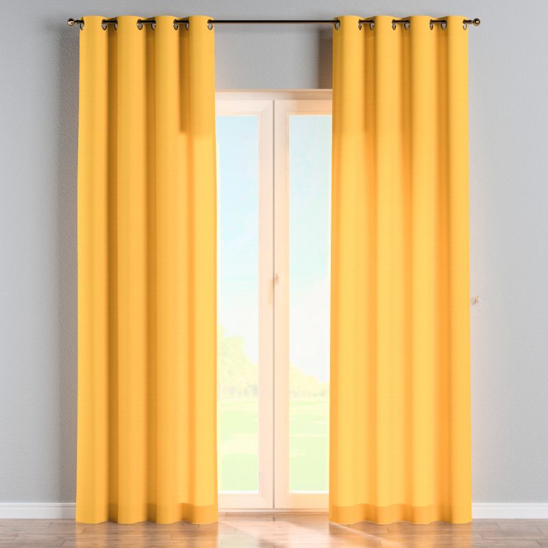 Zasłona na kółkach Dekoria 130x260 cm Loneta żółty 1 szt.