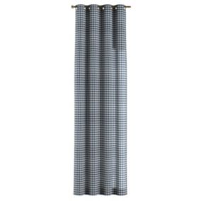 Zasłona na kółkach Dekoria 130x260 cm Quadro 1,5 x 1,5 cm granatowo-biała kratka 1 szt.