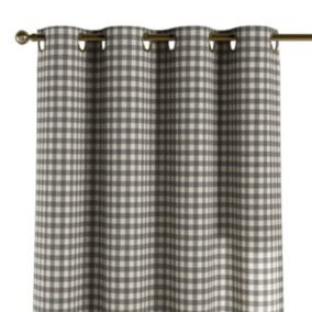 Zasłona na kółkach Dekoria 130x260 cm Quadro 1,5 x 1,5 cm szaro-biała kratka 1 szt.