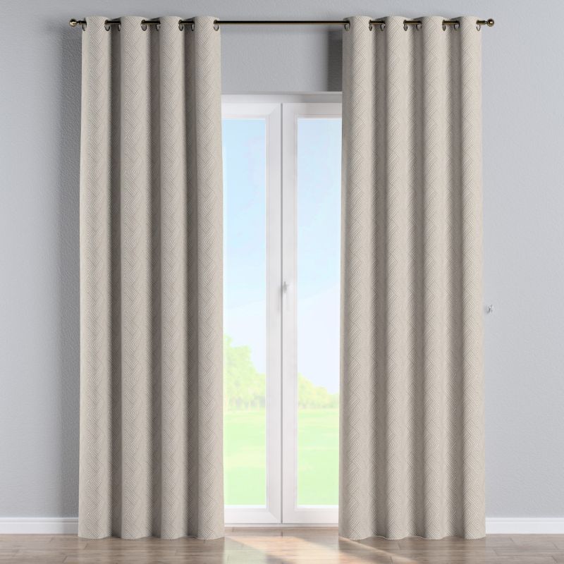 Zasłona na kółkach Dekoria 130x260 cm Sunny beżowo-kremowe geometryczne wzory 1 szt.