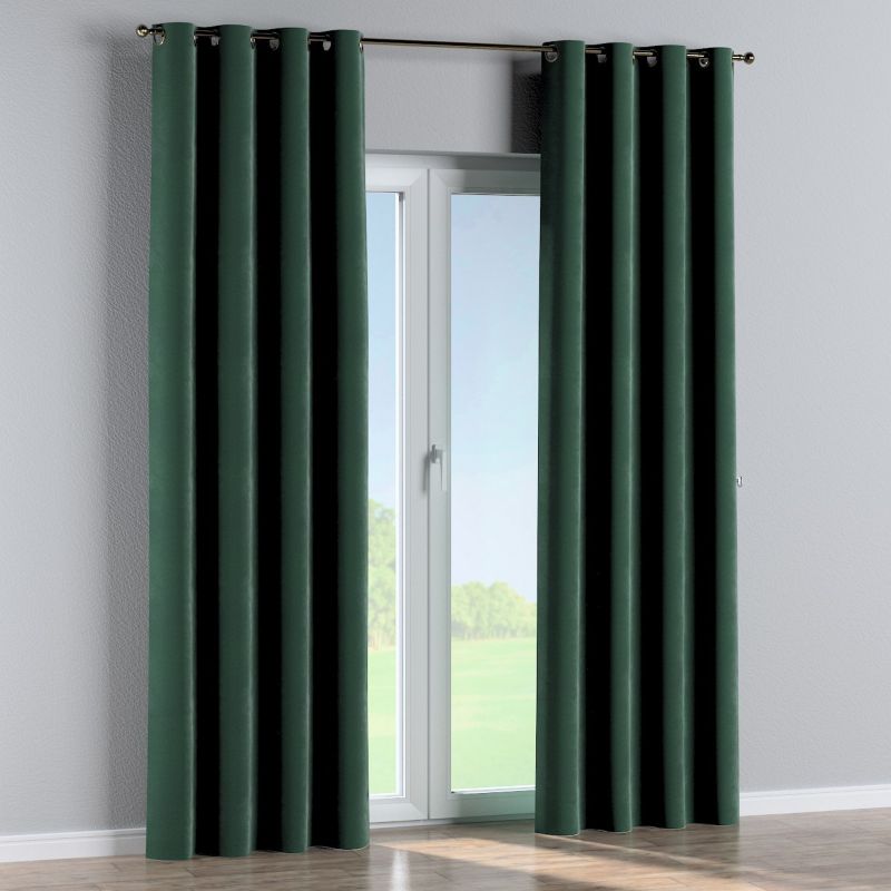 Zasłona na kółkach Dekoria 130x260 cm Velvet ciemny zielony 1 szt.