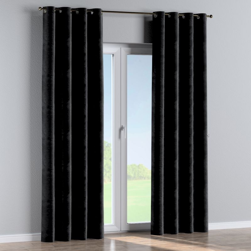 Zasłona na kółkach Dekoria 130x260 cm Velvet głęboka czerń 1 szt.