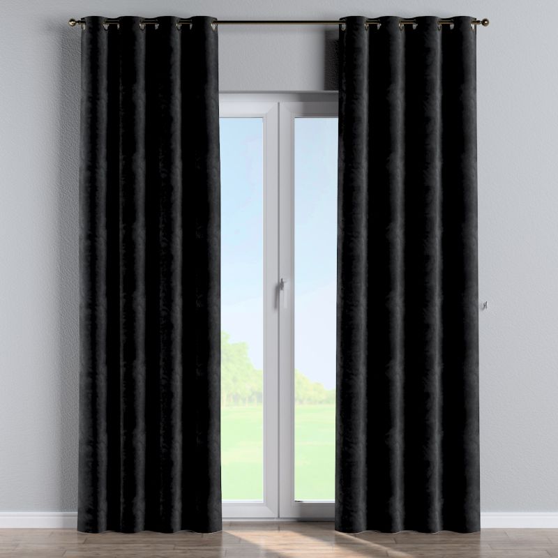 Zasłona na kółkach Dekoria 130x260 cm Velvet głęboka czerń 1 szt.