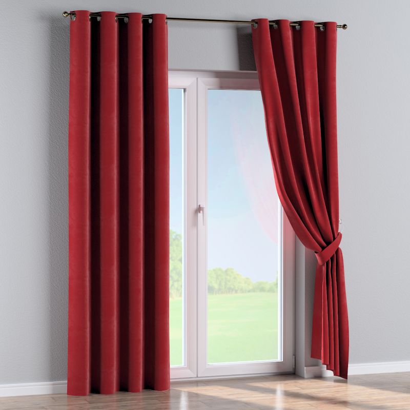 Zasłona na kółkach Dekoria 130x260 cm Velvet intensywna czerwień 1 szt.