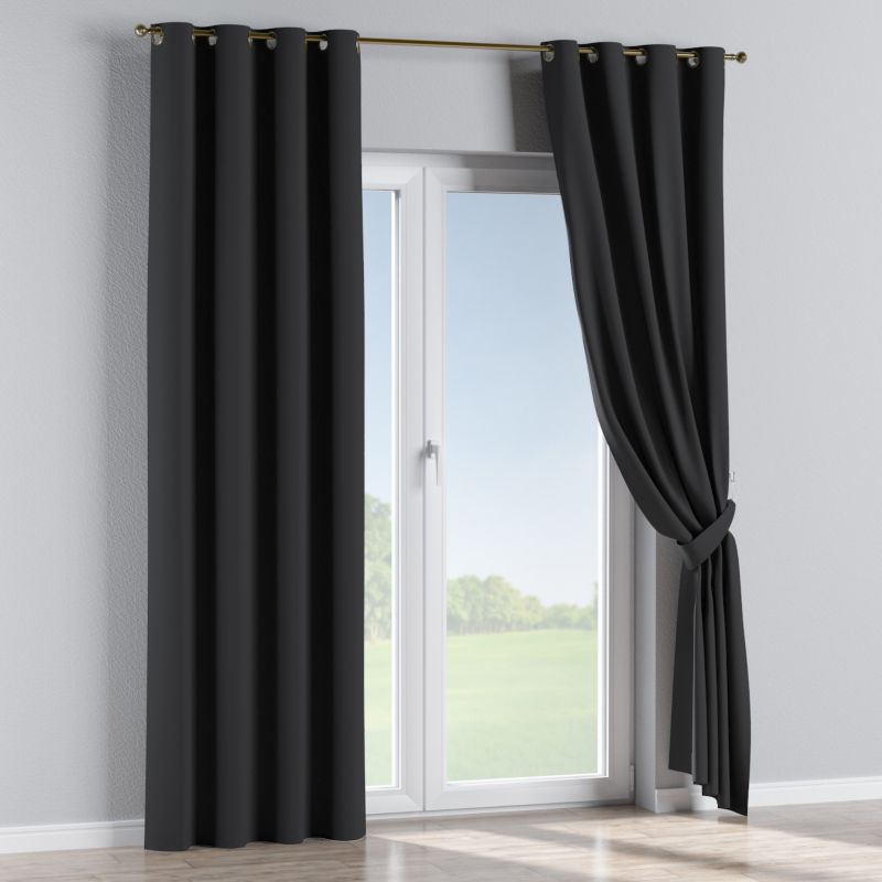 Zasłona na kółkach Dekoria 140x260 cm Blackout - zaciemniające czarny 1 szt.