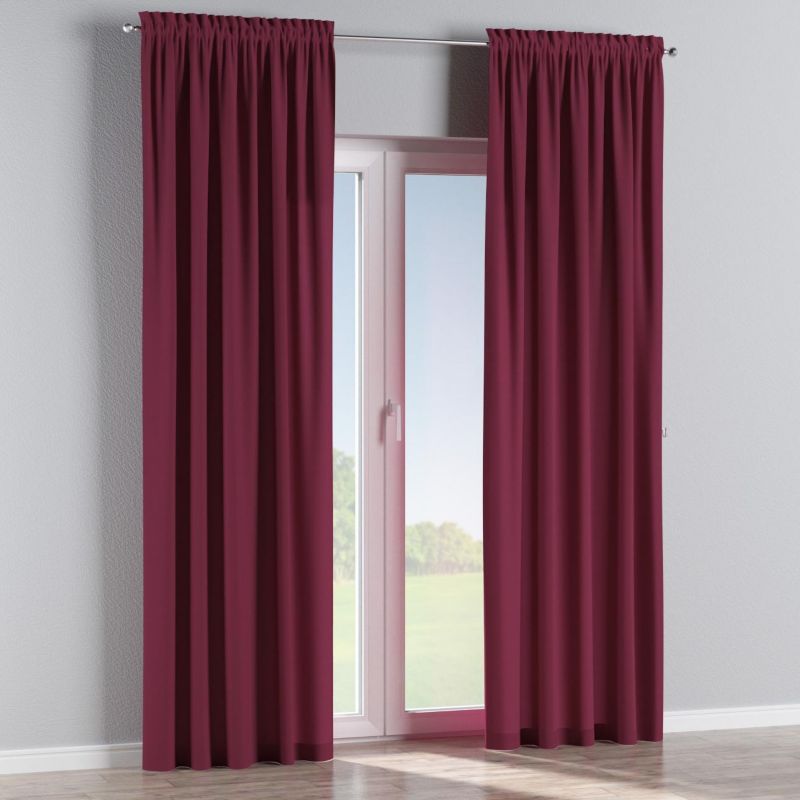 Zasłona na kanale z grzywką 1 szt. 130 x 245 cm Dekoria plum (śliwkowy) 1 szt.