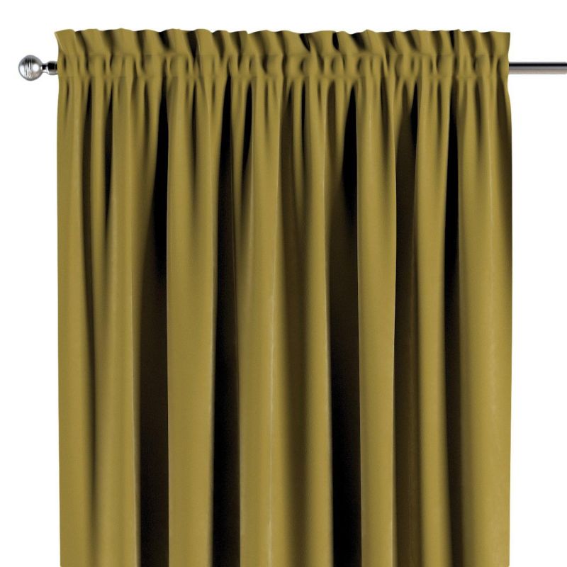 Zasłona na kanale z grzywką 1 szt. 130 x 260 cm Dekoria oliwkowy zielony 1 szt.