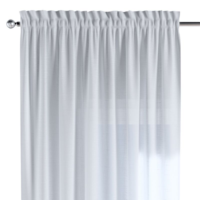 Zasłona na kanale z grzywką 1 szt. 130 x 260 cm Dekoria prześwitujący biały 1 szt.