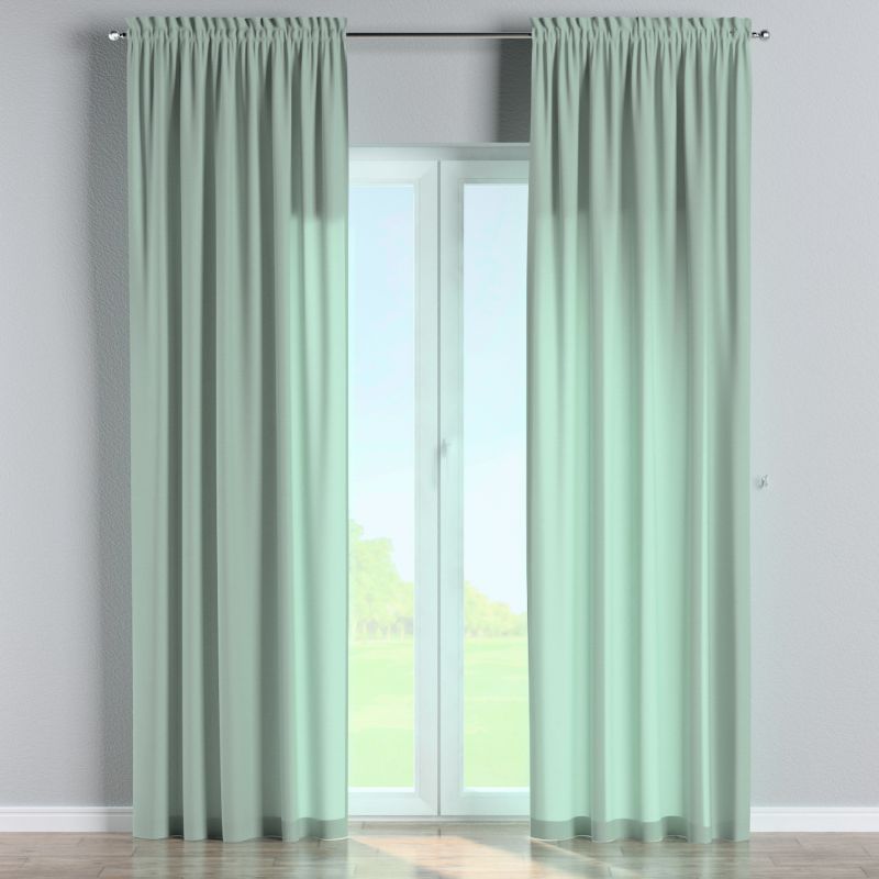 Zasłona na kanale z grzywką 1 szt. 130 x 260 cm Dekoria zieleń eukaliptusa 1 szt.