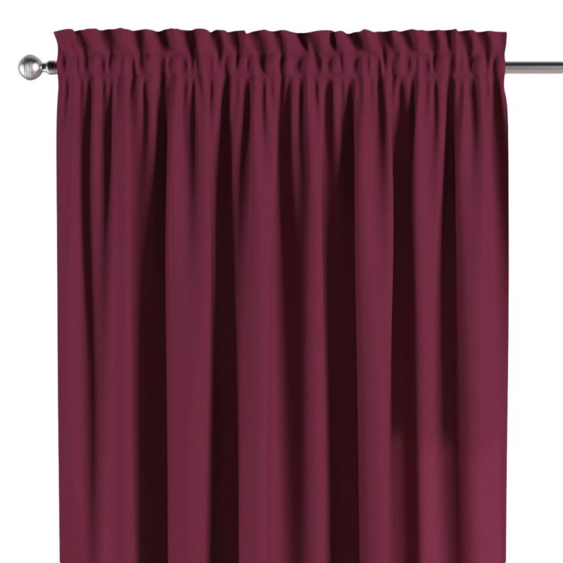 Zasłona na kanale z grzywką Dekoria 130x245 cm Cotton Panama Plum śliwkowy 1 szt.