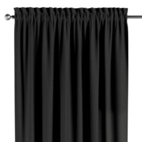 Zasłona na kanale z grzywką Dekoria 130x245 cm Cotton Panama Shadow grey grafitowy 1 szt.