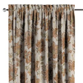 Zasłona na kanale z grzywką Dekoria 130x245 cm Intenso Premium beżowe kwiaty 1 szt.