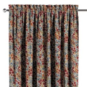 Zasłona na kanale z grzywką Dekoria 130x245 cm Intenso Premium kolorowe drobne kwiaty na beżowym tle 1 szt.