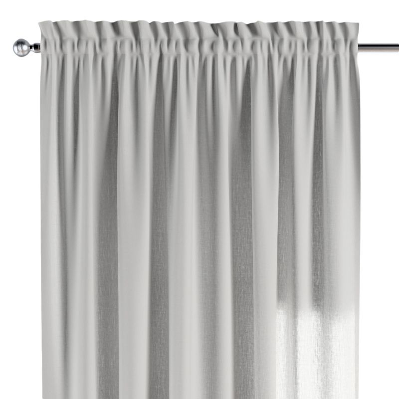Zasłona na kanale z grzywką Dekoria 130x245 cm Linen ciepły biały 1 szt.