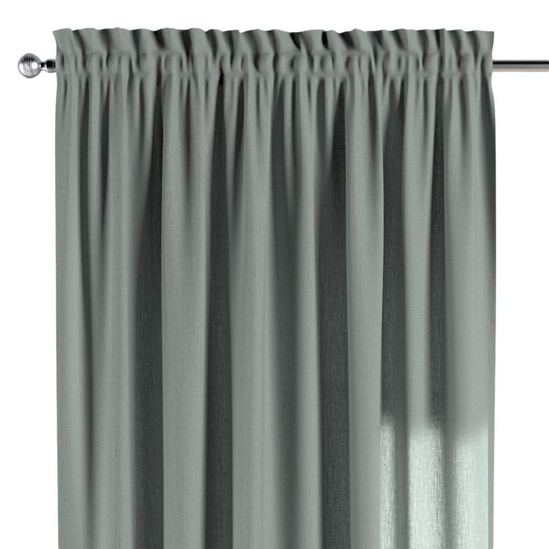 Zasłona na kanale z grzywką Dekoria 130x245 cm Linen jasny szary 1 szt.