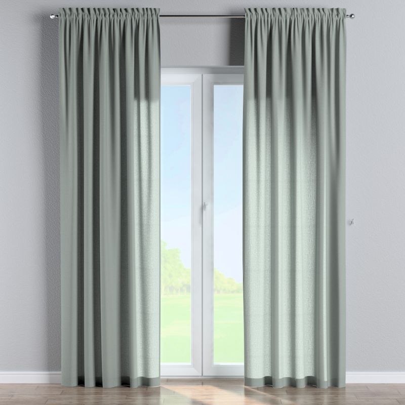 Zasłona na kanale z grzywką Dekoria 130x245 cm Linen jasny szary 1 szt.