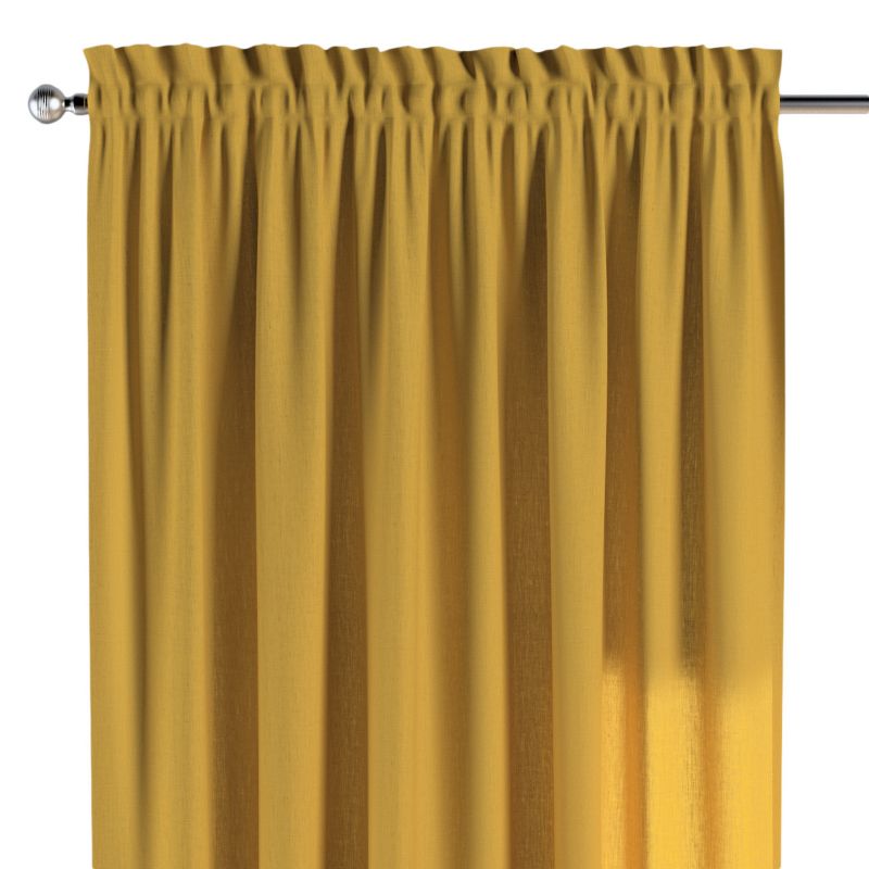 Zasłona na kanale z grzywką Dekoria 130x245 cm Linen miodowy 1 szt.