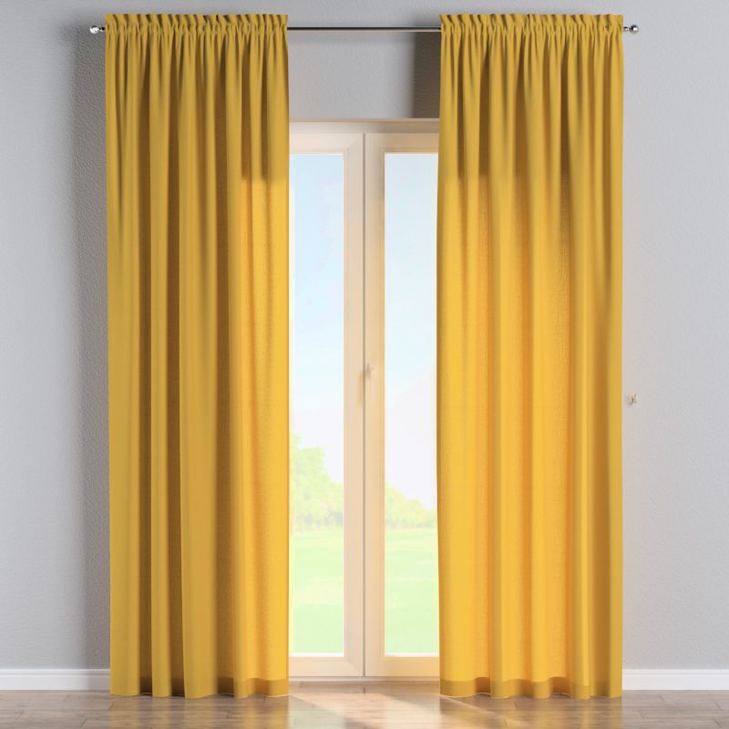 Zasłona na kanale z grzywką Dekoria 130x245 cm Linen miodowy 1 szt.