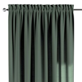 Zasłona na kanale z grzywką Dekoria 130x245 cm Linen zgaszony zielony 1 szt.