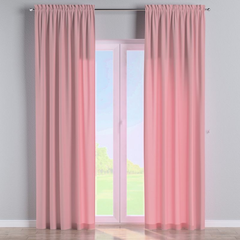 Zasłona na kanale z grzywką Dekoria 130x245 cm Loneta brudny róż 1 szt.