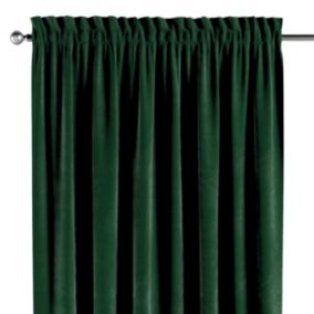 Zasłona na kanale z grzywką Dekoria 130x245 cm Velvet butelkowa zieleń 1 szt.