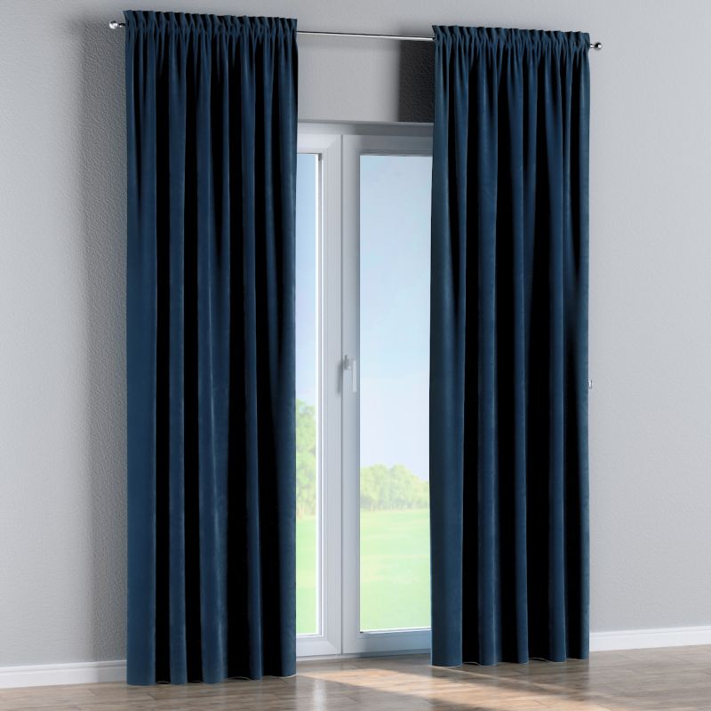 Zasłona na kanale z grzywką Dekoria 130x245 cm Velvet granat 1 szt.