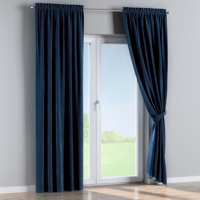 Zasłona na kanale z grzywką Dekoria 130x245 cm Velvet granat 1 szt.