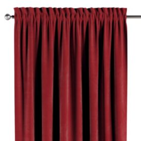 Zasłona na kanale z grzywką Dekoria 130x245 cm Velvet intensywna czerwień 1 szt.