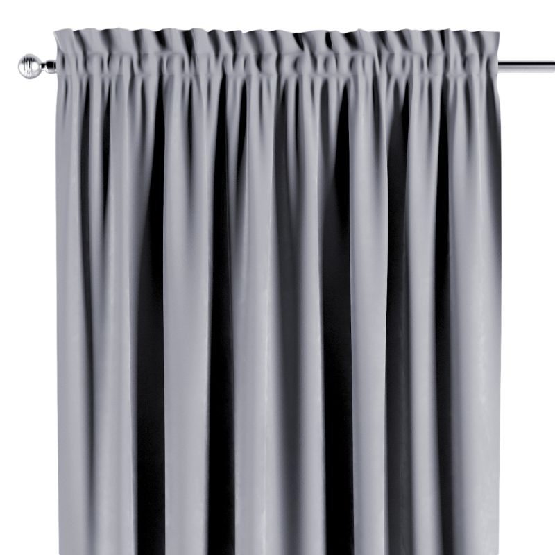 Zasłona na kanale z grzywką Dekoria 130x245 cm Velvet srebrzysty szary 1 szt.