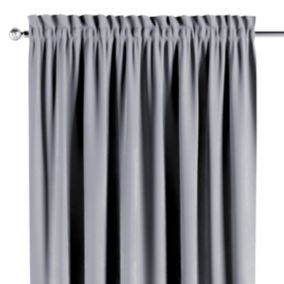 Zasłona na kanale z grzywką Dekoria 130x245 cm Velvet srebrzysty szary 1 szt.