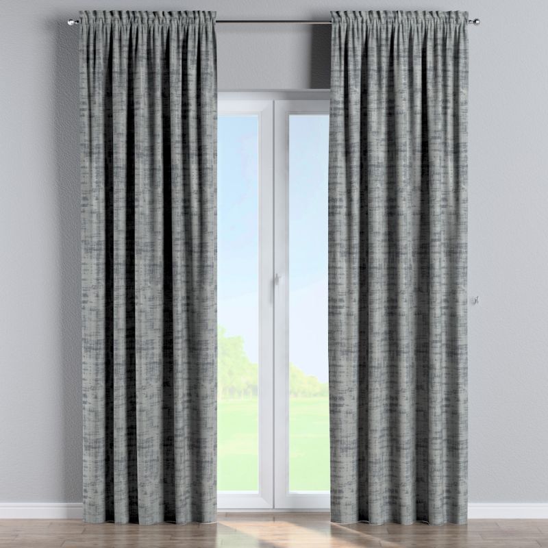 Zasłona na kanale z grzywką Dekoria 130x245 cm Velvet szary beton 1 szt.