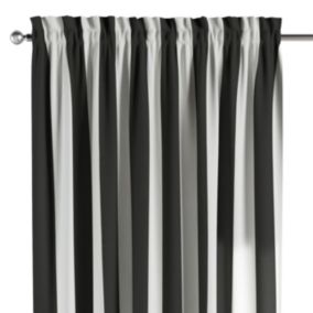 Zasłona na kanale z grzywką Dekoria 130x260 cm Aria pasy czarno-białe 1 szt.