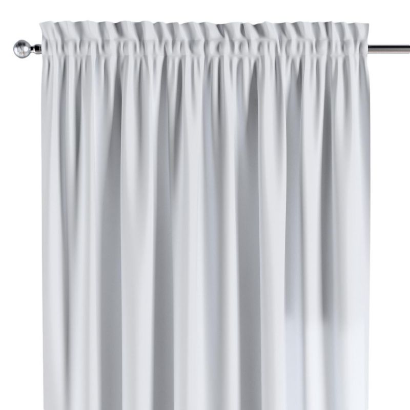 Zasłona na kanale z grzywką Dekoria 130x260 cm Damasco biały z połyskiem 1 szt.