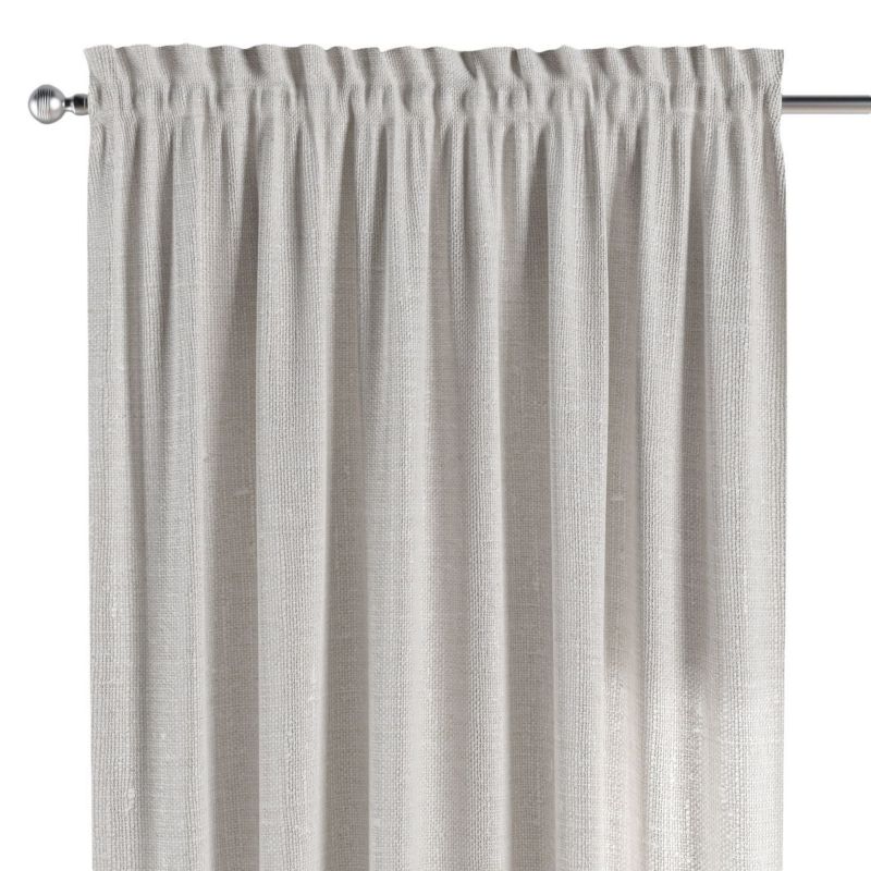 Zasłona na kanale z grzywką Dekoria 130x260 cm Linen śmietankowy biały 1 szt.