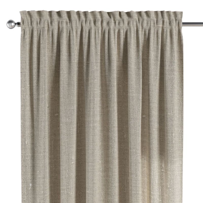 Zasłona na kanale z grzywką Dekoria 130x260 cm Linen naturalny len 1 szt.