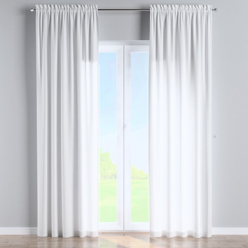 Zasłona na kanale z grzywką Dekoria 130x260 cm Loneta biały 1 szt.