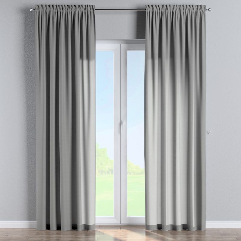 Zasłona na kanale z grzywką Dekoria 130x260 cm Loneta szary 1 szt.