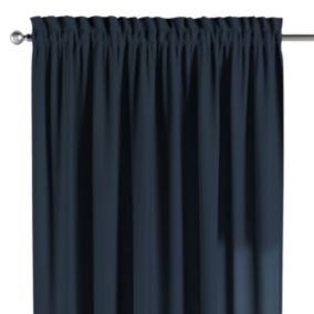 Zasłona na kanale z grzywką Dekoria 130x260 cm Quadro granatowy 1 szt.