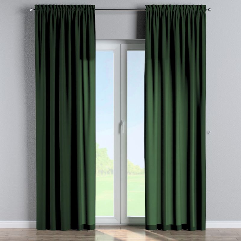 Zasłona na kanale z grzywką Dekoria 130x260 cm Quadro zielony 1 szt.