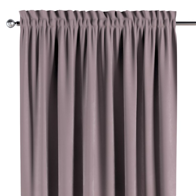 Zasłona na kanale z grzywką Dekoria 130x260 cm Velvet zgaszony róż 1 szt.