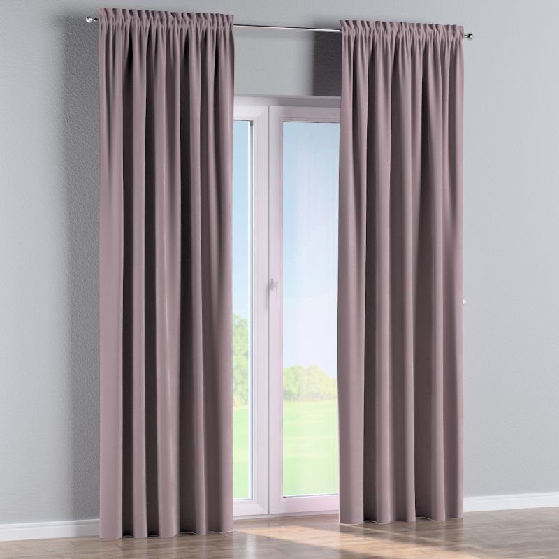 Zasłona na kanale z grzywką Dekoria 130x260 cm Velvet zgaszony róż 1 szt.