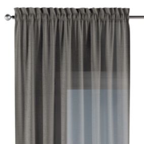 Zasłona na kanale z grzywką Dekoria 140x260 cm Alara Premium szary 1 szt.